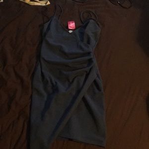 A blue spaghetti dress